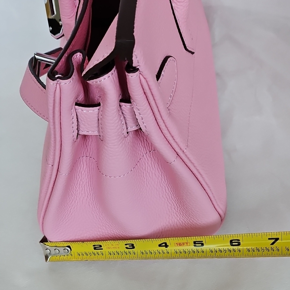 Pink Leather Top Handle bag (Shoulder Birkin Style) - Picture 10 of 11